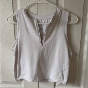 Danskin Women's White Zip-Front Tank Top